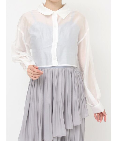 RESEXXY（リゼクシー）の「シアーショートシャツ（シャツ/ブラウス・レディース・ブルー/ブラック/ホワイト・FREE）」の21枚目の写真