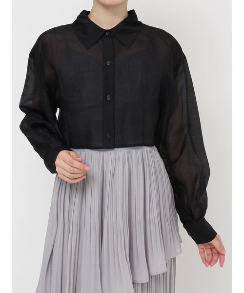 RESEXXY（リゼクシー）の「シアーショートシャツ（シャツ/ブラウス・レディース・ブルー/ブラック/ホワイト・FREE）」の22枚目の写真