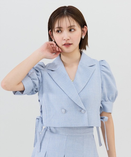 セール】【セットアップ可能】サイドレースアップ半袖ショート