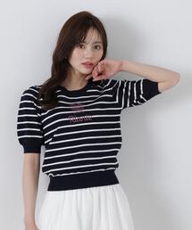 PROPORTION BODY DRESSING ラガーニット　ネイビー レイヤード風ニットセットアップ | PROPORTION BODY DRESSING