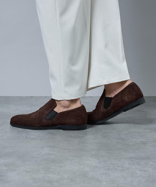 定番】サイドゴア レザースリッポン（スリッポン