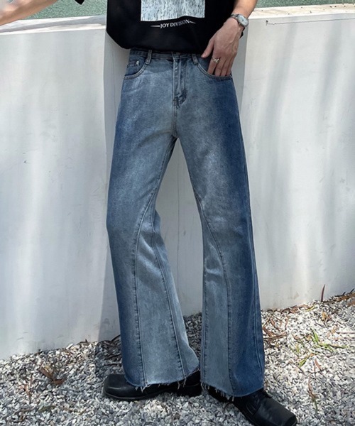 CERCA（チェルカ）の「【NOWLE】スリム ストレート フレア デニムパンツ（デニムパンツ・メンズ・ダークインディゴブルー/ブラック・MEDIUM/X-LARGE/LARGE）」の14枚目の写真