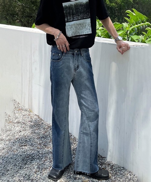 CERCA（チェルカ）の「【NOWLE】スリム ストレート フレア デニムパンツ（デニムパンツ・メンズ・ダークインディゴブルー/ブラック・MEDIUM/X-LARGE/LARGE）」の17枚目の写真