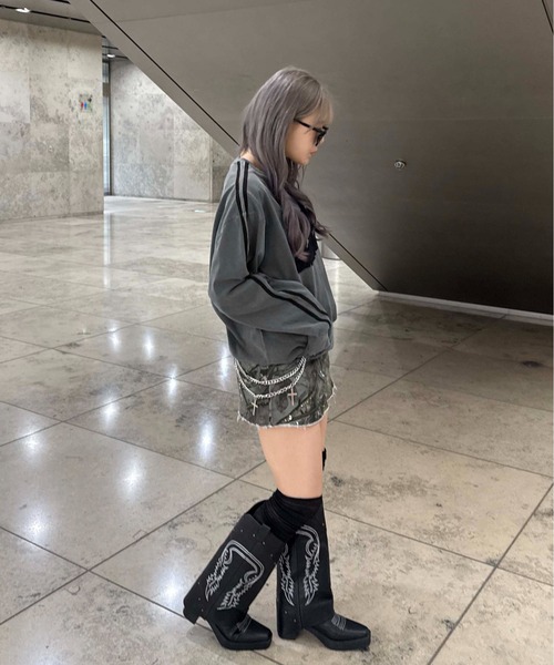 sedacle(セダクル)の「アップリケドローコードロンT(Tシャツ/カットソー・レディース・チャコールグレー/ボルドー/ベージュ・LARGE/MEDIUM/SMALL)」の16枚目の写真