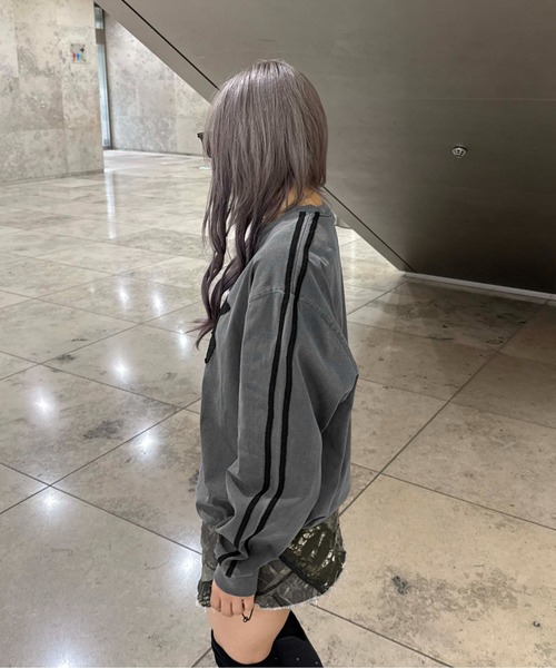 sedacle(セダクル)の「アップリケドローコードロンT(Tシャツ/カットソー・レディース・チャコールグレー/ボルドー/ベージュ・LARGE/MEDIUM/SMALL)」の13枚目の写真