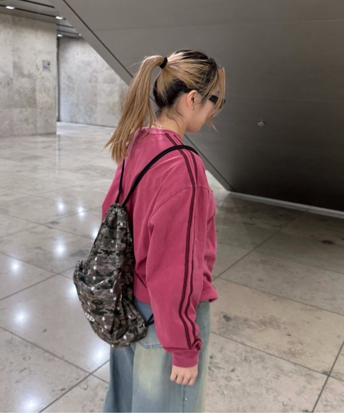 sedacle(セダクル)の「アップリケドローコードロンT(Tシャツ/カットソー・レディース・チャコールグレー/ボルドー/ベージュ・LARGE/MEDIUM/SMALL)」の4枚目の写真