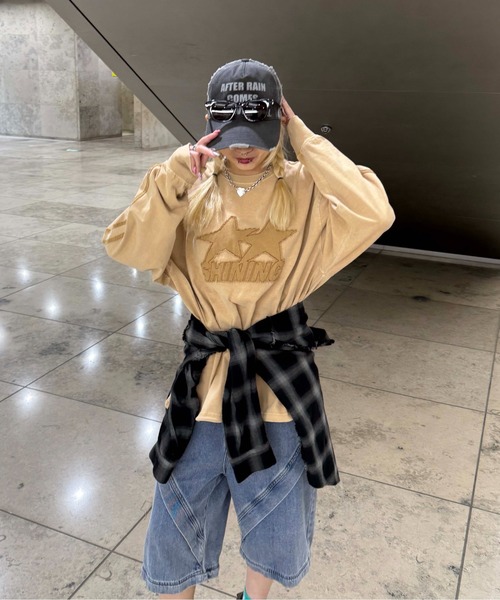 sedacle(セダクル)の「アップリケドローコードロンT(Tシャツ/カットソー・レディース・チャコールグレー/ボルドー/ベージュ・LARGE/MEDIUM/SMALL)」の20枚目の写真