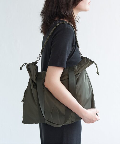 VENCEEXCHANGE（ヴァンスエクスチェンジ）の「コード編み巾着ポケットトートバッグ（トートバッグ・レディース・ライトグリーン/ベージュ/ダークオリーブ/ブラック・FREE）」の8枚目の写真
