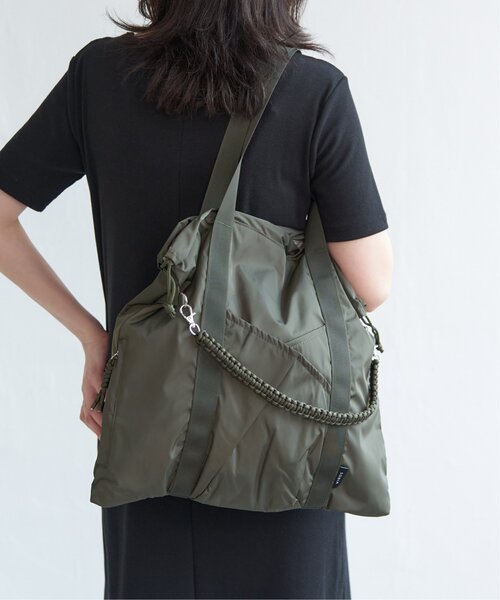 VENCEEXCHANGE（ヴァンスエクスチェンジ）の「コード編み巾着ポケットトートバッグ（トートバッグ・レディース・ライトグリーン/ベージュ/ダークオリーブ/ブラック・FREE）」の11枚目の写真