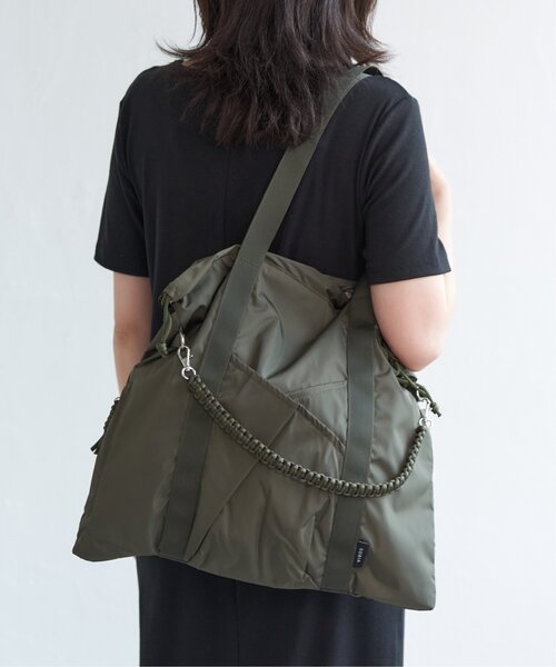 VENCEEXCHANGE（ヴァンスエクスチェンジ）の「コード編み巾着ポケットトートバッグ（トートバッグ・レディース・ライトグリーン/ベージュ/ダークオリーブ/ブラック・FREE）」の3枚目の写真