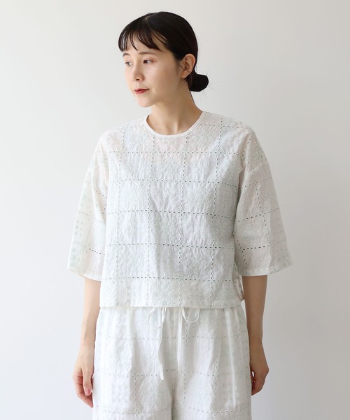 yuni（ユニ ）の「eyelet embroidely haori ブラウス（シャツ/ブラウス