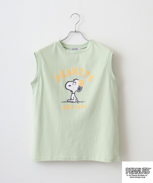 PEANUTS(ピーナッツ)の「PEANUTS プリントノースリーブTシャツ(Tシャツ/カットソー・メンズ・ライトグリーン/ホワイト/チャコール・LL/L/M)」の15枚目の写真