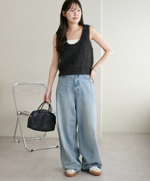 DISCOAT（ディスコート）の「2WAYリボンスクエアボストンバッグ（ボストンバッグ・レディース・ブラック/シルバー/ブラウン・FREE）」の9枚目の写真