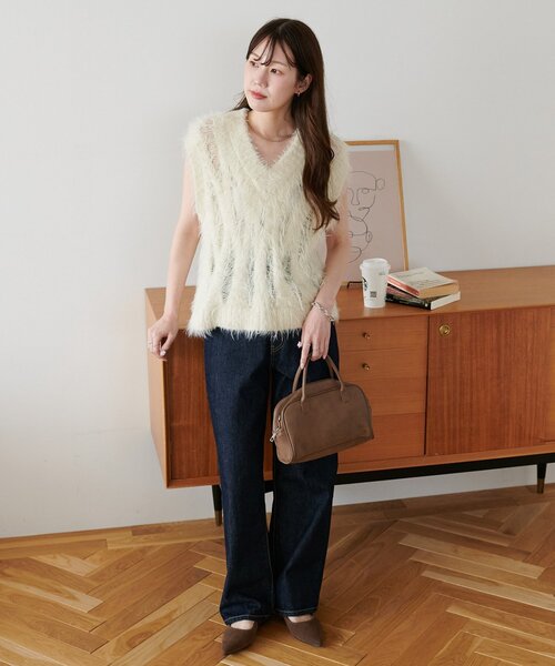 DISCOAT（ディスコート）の「2WAYリボンスクエアボストンバッグ（ボストンバッグ・レディース・ブラック/シルバー/ブラウン・FREE）」の19枚目の写真