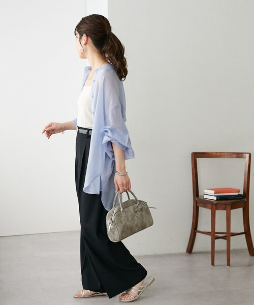 DISCOAT（ディスコート）の「2WAYリボンスクエアボストンバッグ（ボストンバッグ・レディース・ブラック/シルバー/ブラウン・FREE）」の11枚目の写真