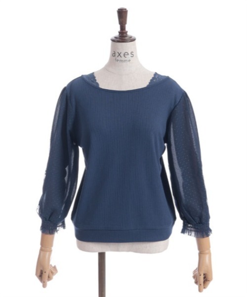 tシャツ フラワーモチーフ刺繍プルオーバー レディース malti.jpg