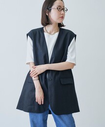 RONEL（ロネル）の「【大草直子さんコラボ】AMARC(アマーク)ノーカラージレ（ベスト）」