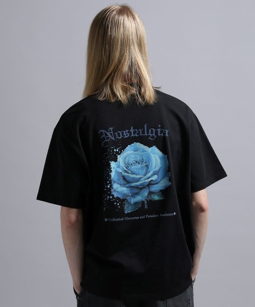 BLAYMORE（ブレイモア）の「【BLAYMORE】Nostalgia Back Graphic T / 花 コレクションTシャツ バックプリント（Tシャツ/カットソー・メンズ・ブラック/ホワイト・S/M）」の6枚目の写真