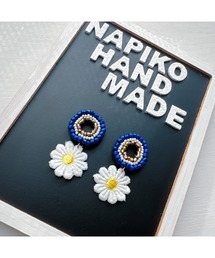 【NAPIKO】お花🌸ひらひら♡丸型☆ビーズアクセサリー◇マルチ/ピアス(MA)