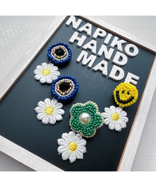 tone（トーン）の「【NAPIKO】お花🌸ひらひら♡丸型☆ビーズアクセサリー◇マルチ/ピアス(MA)（ピアス（両耳用）・レディース・マルチ・FREE）」の4枚目の写真