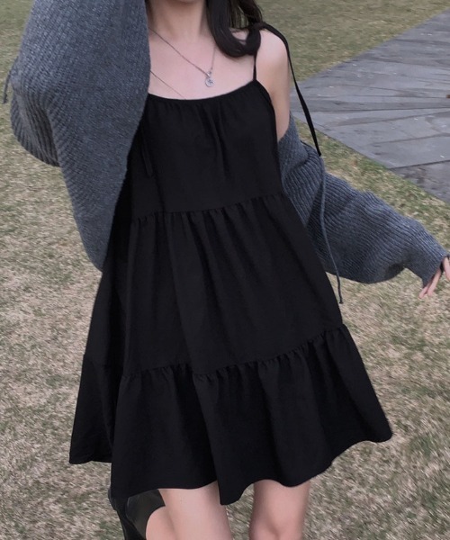 Vipoa(ヴィポア)の「ミニキャミワンピース(ワンピース・レディース・ホワイト/ブラック・FREE)」の11枚目の写真