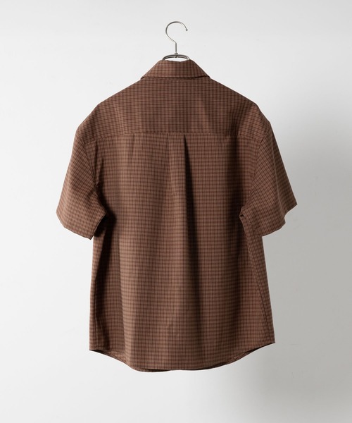 INTER FACTORY（インターファクトリー）の「りゅうせい - ハーフスリーブチェックシャツ made in INTER FACTORY（シャツ/ブラウス・メンズ・ブラウン/オレンジ・MEDIUM/LARGE）」の15枚目の写真