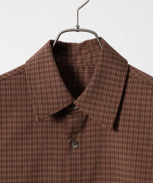 INTER FACTORY（インターファクトリー）の「りゅうせい - ハーフスリーブチェックシャツ made in INTER FACTORY（シャツ/ブラウス・メンズ・ブラウン/オレンジ・MEDIUM/LARGE）」の16枚目の写真