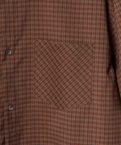 INTER FACTORY（インターファクトリー）の「りゅうせい - ハーフスリーブチェックシャツ made in INTER FACTORY（シャツ/ブラウス・メンズ・ブラウン/オレンジ・MEDIUM/LARGE）」の18枚目の写真
