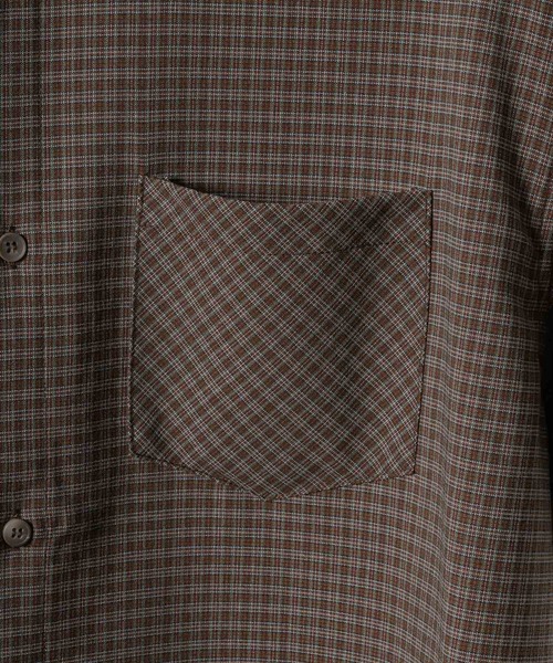 INTER FACTORY（インターファクトリー）の「りゅうせい - ハーフスリーブチェックシャツ made in INTER FACTORY（シャツ/ブラウス・メンズ・ブラウン/オレンジ・MEDIUM/LARGE）」の10枚目の写真