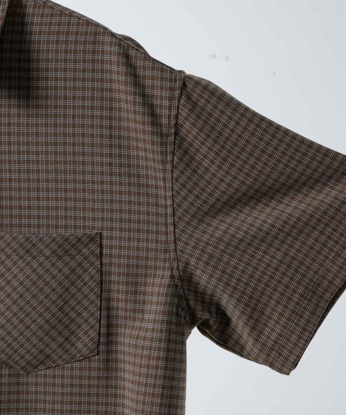 INTER FACTORY（インターファクトリー）の「りゅうせい - ハーフスリーブチェックシャツ made in INTER FACTORY（シャツ/ブラウス・メンズ・ブラウン/オレンジ・MEDIUM/LARGE）」の8枚目の写真