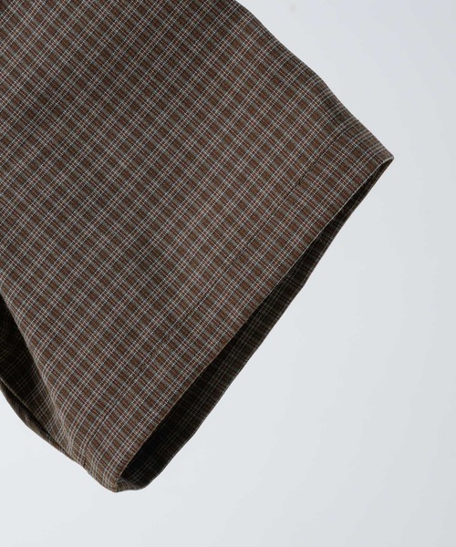 INTER FACTORY（インターファクトリー）の「りゅうせい - ハーフスリーブチェックシャツ made in INTER FACTORY（シャツ/ブラウス・メンズ・ブラウン/オレンジ・MEDIUM/LARGE）」の9枚目の写真