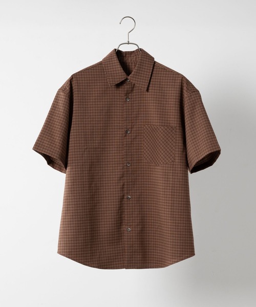 INTER FACTORY（インターファクトリー）の「りゅうせい - ハーフスリーブチェックシャツ made in INTER FACTORY（シャツ/ブラウス・メンズ・ブラウン/オレンジ・MEDIUM/LARGE）」の14枚目の写真