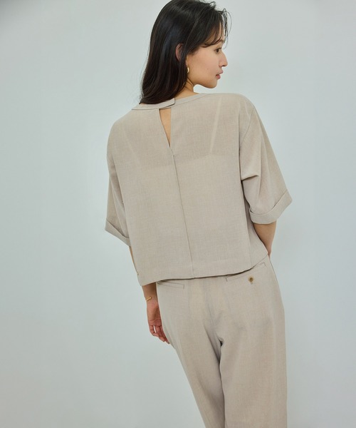 ROPE'（ロペ）の「【WEB・一部店舗限定】リネンライクアウトシームプルオーバーブラウス/洗える（シャツ/ブラウス・レディース・ベージュ系その他2/グレー・FREE）」の12枚目の写真