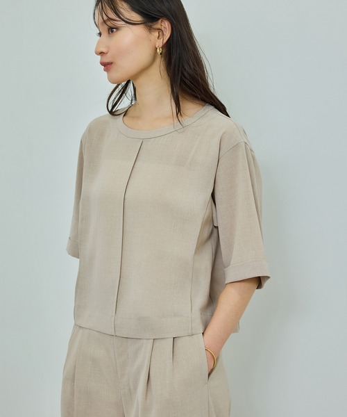ROPE'（ロペ）の「【WEB・一部店舗限定】リネンライクアウトシームプルオーバーブラウス/洗える（シャツ/ブラウス・レディース・ベージュ系その他2/グレー・FREE）」の16枚目の写真