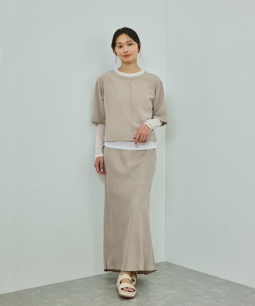 ROPE'（ロペ）の「【WEB・一部店舗限定】リネンライクアウトシームプルオーバーブラウス/洗える（シャツ/ブラウス・レディース・ベージュ系その他2/グレー・FREE）」の17枚目の写真