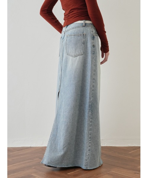 Bargiee(バージー)の「ロングデニムスカート(スカート・レディース・ブラック/インディゴブルー/ホワイト・SMALL/MEDIUM)」の12枚目の写真