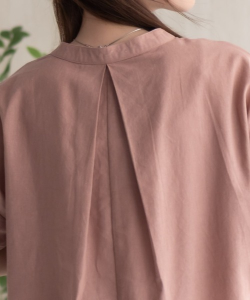 HusHusH（ハッシュアッシュ）の「HusHusH 麻混スキッパーブラウス（シャツ/ブラウス・レディース・グレイッシュベージュ/ブラック/コーラルピンク・M/L）」の20枚目の写真