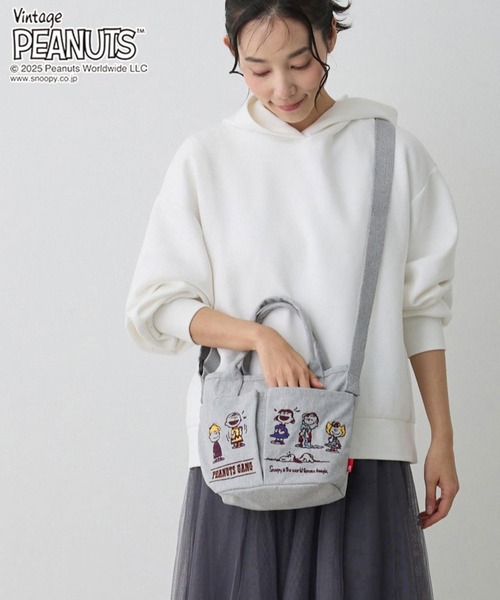 Vintage PEANUTS(ビンテージピーナッツ)の「ルートート / IP.ベビールー.ポケッツ.ピーナッツ-0C(ショルダーバッグ・レディース・ライトグレー/ダークグレー/ベージュ/アイボリー・FREE)」の1枚目の写真