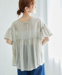 《WEB限定アイテム》バックリボンガーゼブラウス