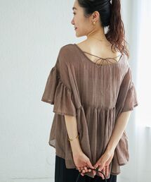 《WEB限定アイテム》バックリボンガーゼブラウス
