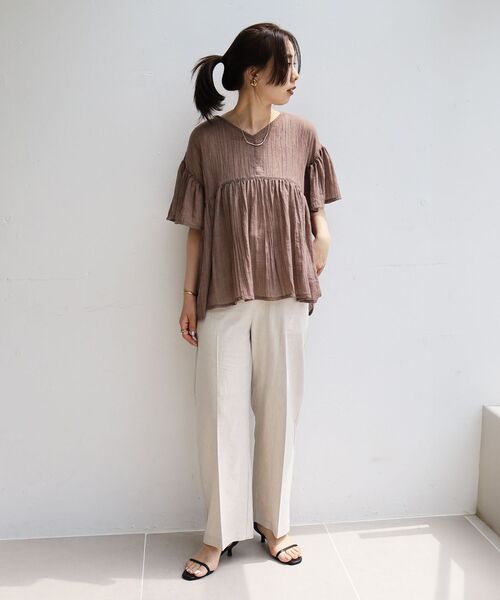 le.coeur blanc（ルクールブラン）の「《WEB限定アイテム》バックリボンガーゼブラウス（シャツ/ブラウス・レディース・ブラック/ブラウン/グリーン/ベージュ・38）」の17枚目の写真