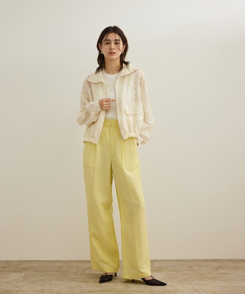 ROPE'(ロペ)の「レーヨンリネン センタープレスパンツ【セットアップジャケット・ワンピース対応】(その他パンツ・レディース・ブラウン/ネイビー/イエロー・36/38)」の7枚目の写真