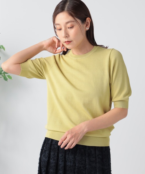 GALLORIA(ギャローリア)の「洗える ヨーク編地柄切替ニット(ニット/セーター・レディース・ライトオリーブ/ブラック・LL/S/M/L)」の7枚目の写真