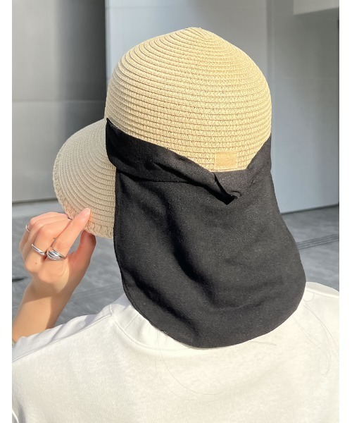 Re:EDIT（リエディ）の「[UVカット]2WAYペーパージョッキーハット（ハット・レディース・ライトベージュ/ベージュ・FREE）」の4枚目の写真