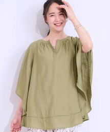 SHOO・LA・RUE | 【洗える/S-LL/接触冷感】涼しく体型カバー お袖フレア ドレープブラウス(シャツ/ブラウス)