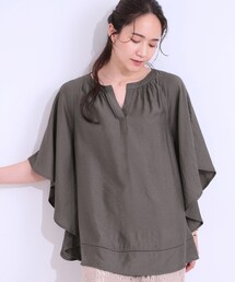 SHOO・LA・RUE | 【洗える/S-LL/接触冷感】涼しく体型カバー お袖フレア ドレープブラウス(シャツ/ブラウス)