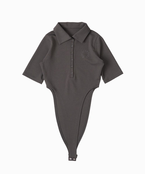 j.simone ボディスーツ ポロシャツ セール】ASSORT HENRY NECK BODY SUIT POLO SHIRT / アソートヘンリー