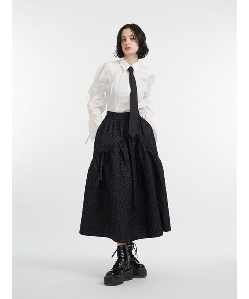 セール】ジャガードギャザーフレアスカート（スカート）｜jouetie