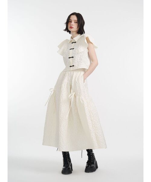 ブルレア　ジャガードスカート　エクリュ　サイズ36 再販】1/24(Fri)21:00- Jacquard skirt 即納 | Bluelea