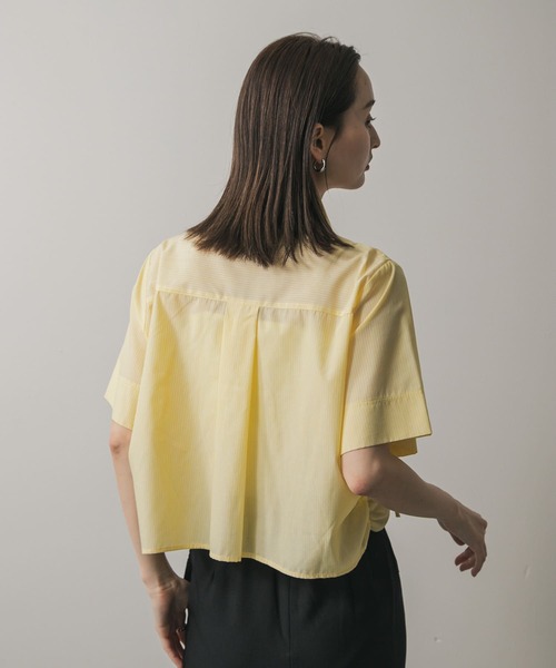 セール】クロップドシャーリングシャツ(半袖)（シャツ/ブラウス